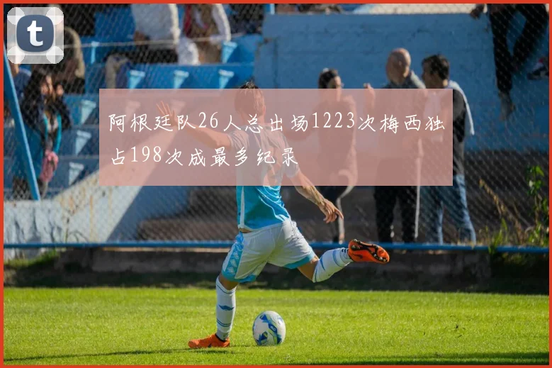 阿根廷队26人总出场1223次梅西独占198次成最多纪录